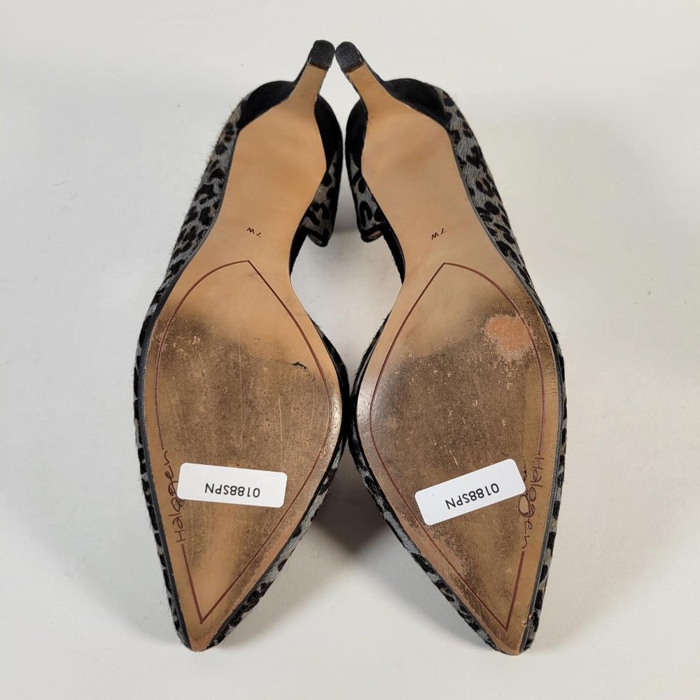 Halogen Gray Animal Print Calf Fur Suede Stiletto Pump Heels Women Size 7W - Picture 7 of 11